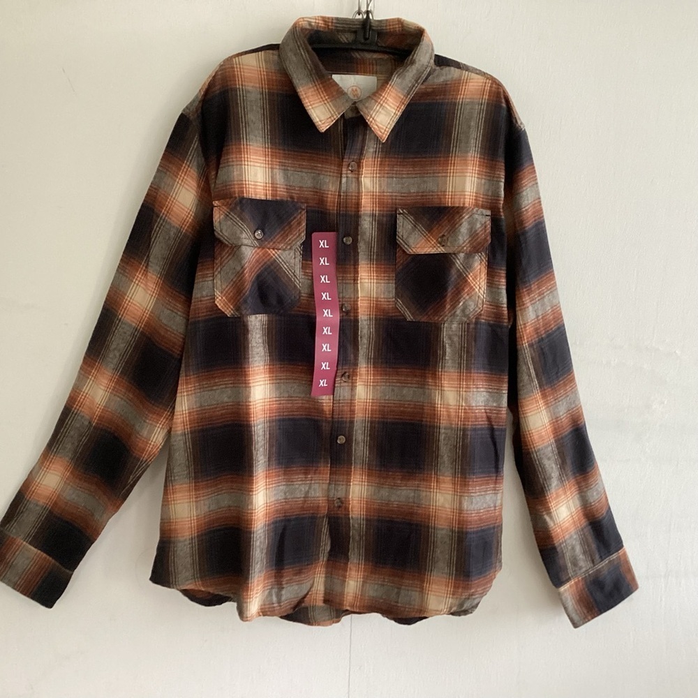 Cloudveil Mountain Works Classic Plaid Flannel PatchPocket Buttonup Shirt NWT XL